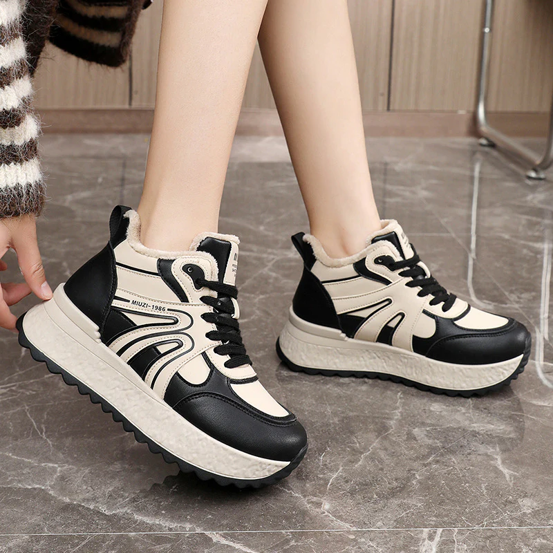 Damen High-Top Sneakers mit warmem Fleece Innenfutter und rutschfester Sohle Heidi Mode - Image 3