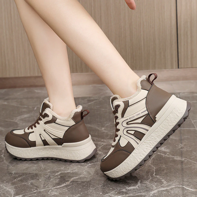 Damen High-Top Sneakers mit warmem Fleece Innenfutter und rutschfester Sohle Heidi Mode - Image 4