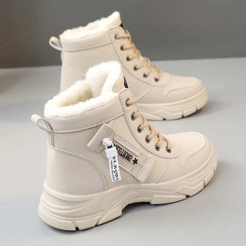 Damen High-Top Sneakers mit warmem Fleece-Innenfutter und rutschfester Sohle Heidi Mode