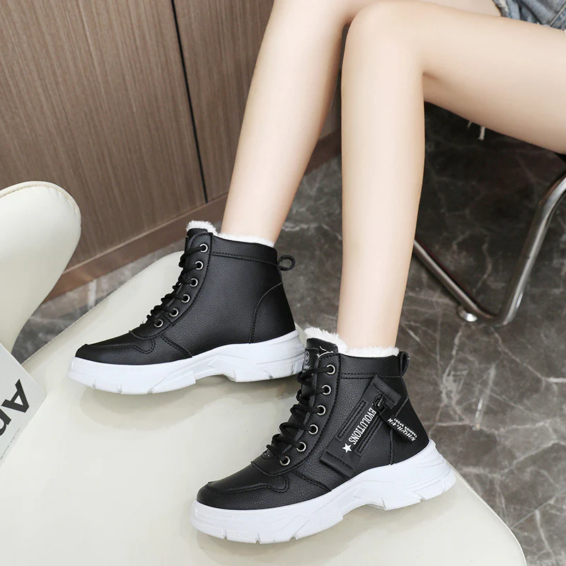 Damen High-Top Sneakers mit warmem Fleece-Innenfutter und rutschfester Sohle Heidi Mode - Image 3