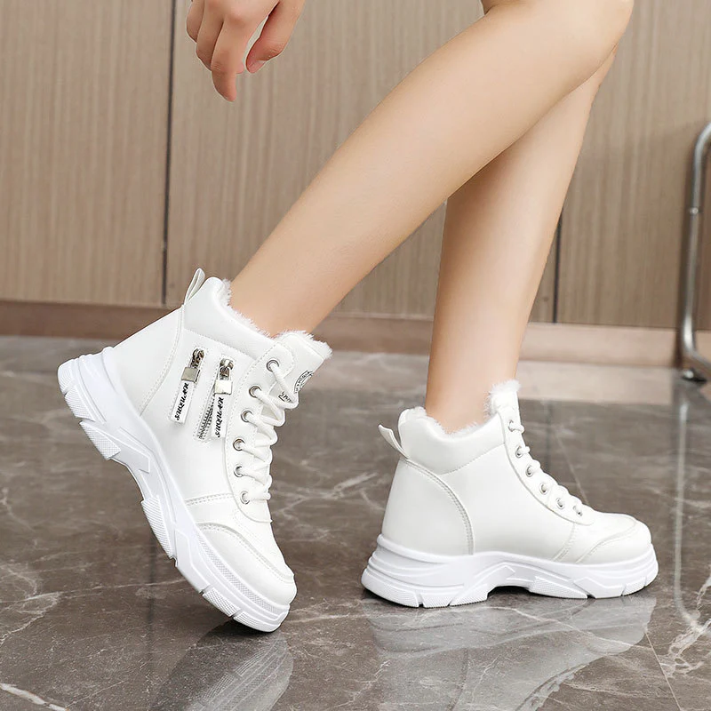 Damen High-Top Sneakers mit warmem Innenfutter und modischem Reißverschluss Heidi Mode - Image 4