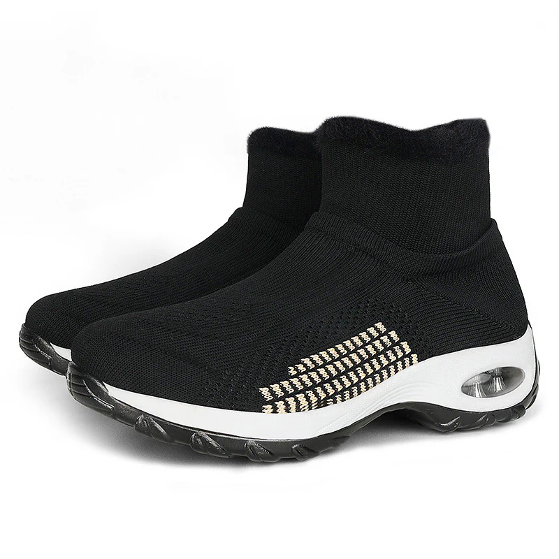 Damen High-Top Sport-Sneaker mit atmungsaktivem Strickoberteil und isolierendem Futter Heidi Mode - Image 5