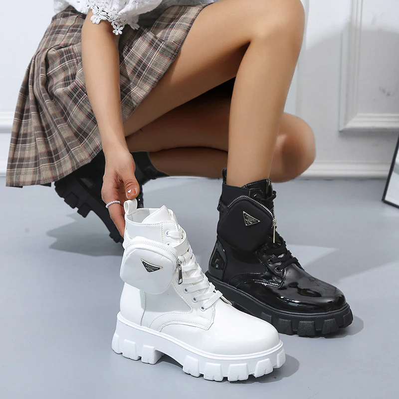 Damen High-Top Stiefel mit robustem Sohlendesign und praktischem Reißverschluss Heidi Mode - Image 3