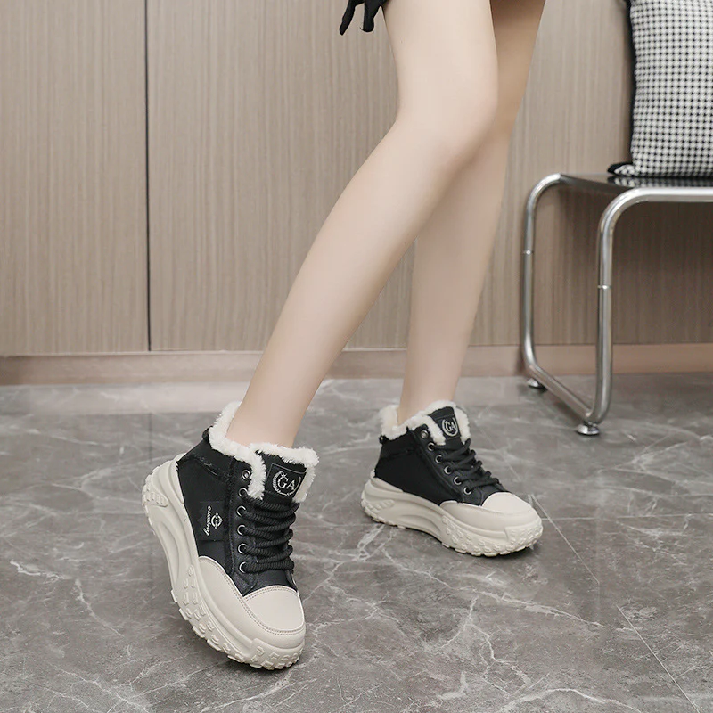 Damen High-Top Winter Sneakers mit flauschigem Innenfutter und rutschfester Sohle Heidi Mode - Image 3