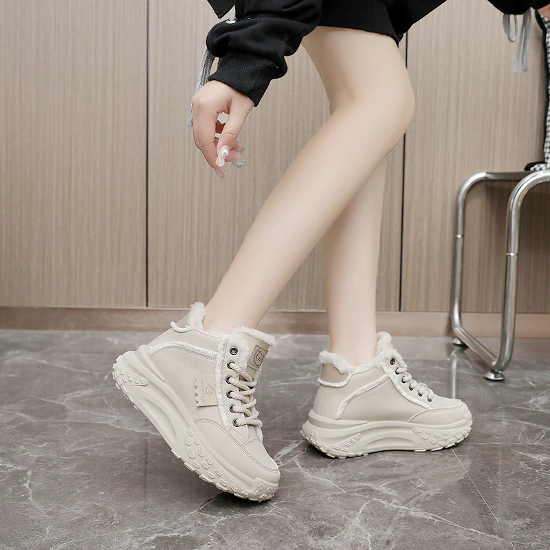 Damen High-Top Winter Sneakers mit flauschigem Innenfutter und rutschfester Sohle Heidi Mode - Image 4