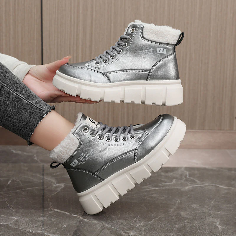Damen High-Top Winterstiefel mit isolierendem Kunstfellfutter und rutschfester Sohle Heidi Mode - Image 4