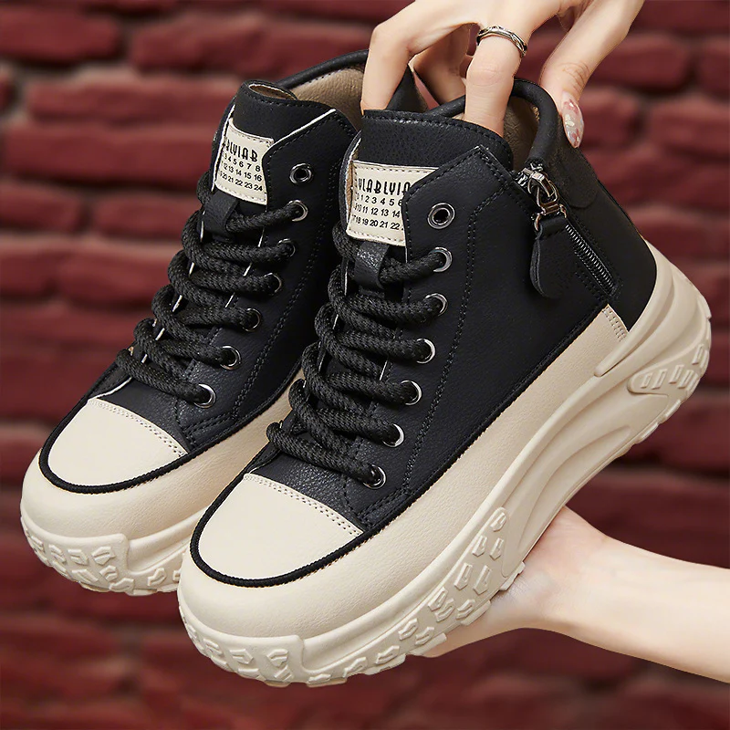 Damen Hochformatige Sneaker mit praktischer Reißverschlussseite Heidi Mode - Image 3