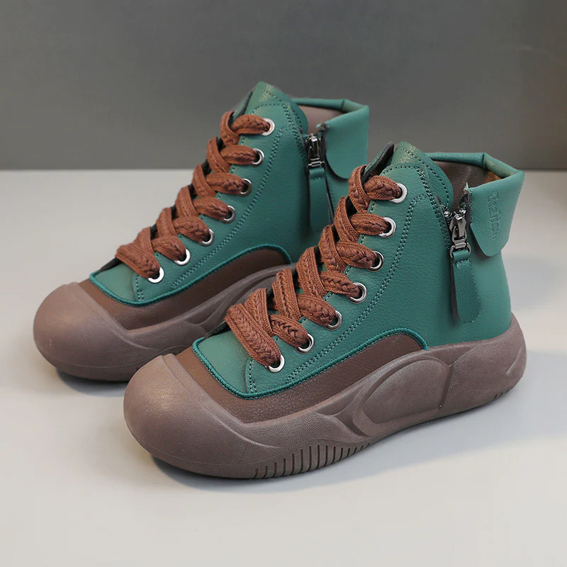 Damen Hochformatige Sneakers mit seitlichem Reißverschluss und robustem Gummiprofil Heidi Mode - Image 6