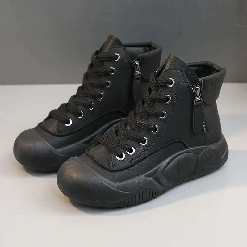 Damen Hochformatige Sneakers mit seitlichem Reißverschluss und robustem Gummiprofil Heidi Mode - Image 7