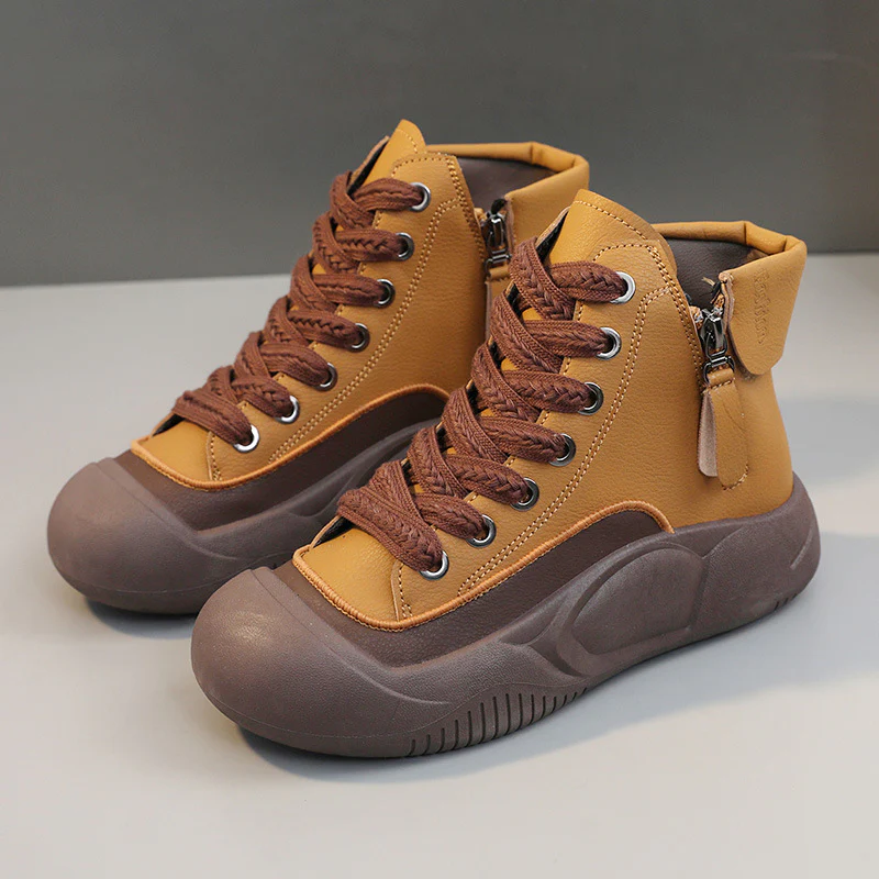 Damen Hochformatige Sneakers mit seitlichem Reißverschluss und robustem Gummiprofil Heidi Mode - Image 8