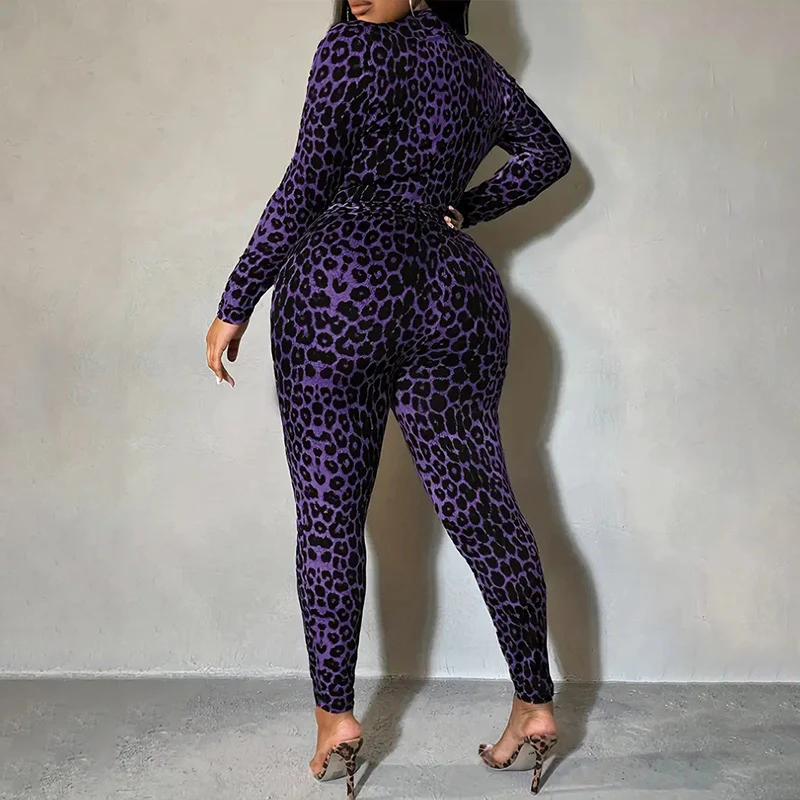 Damen Hochgeschlossener Jumpsuit mit Leopardenmuster Heidi-Mode - Image 3