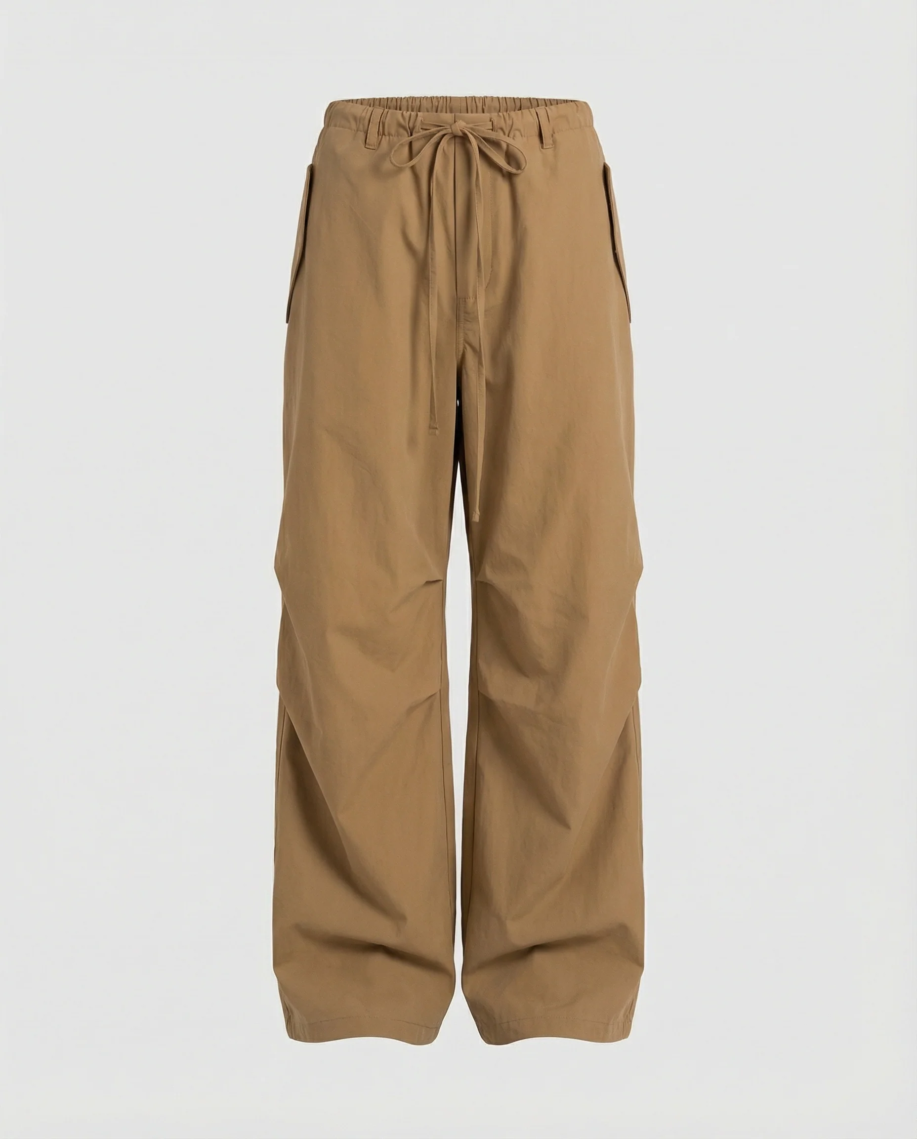 Damen hochgeschnittene extraweite Streetwear-Hose mit Tunnelzugbund, markanten Kniefalten und weitem Beinverlauf Heidi-Mode - Image 5