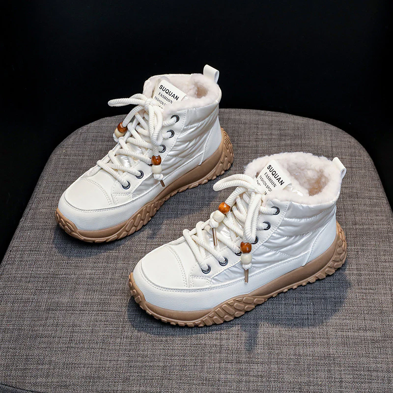 Damen hochgeschnittene Sneaker mit warmem Innenfutter und modischem Design Heidi Mode - Image 2