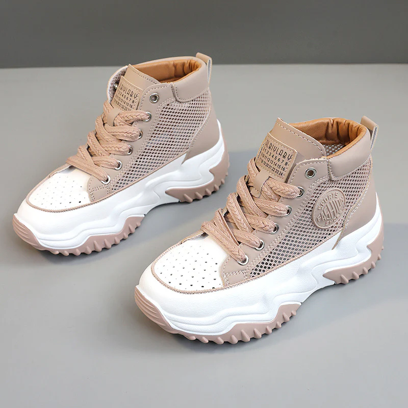 Damen hochgeschnittene Sneakers mit atmungsaktiver Netzstruktur und stoßdämpfendem Sohlenprofil Heidi Mode - Image 8
