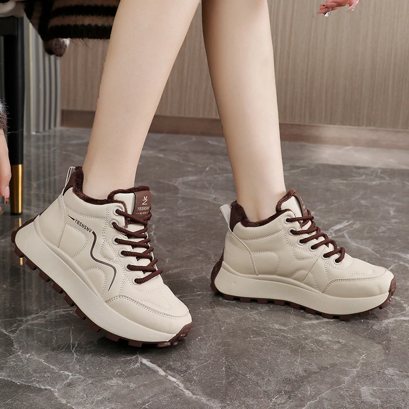 Damen hochgeschnittene Sneakers mit warmem Innenfutter und rutschfester Sohle Heidi Mode - Image 3