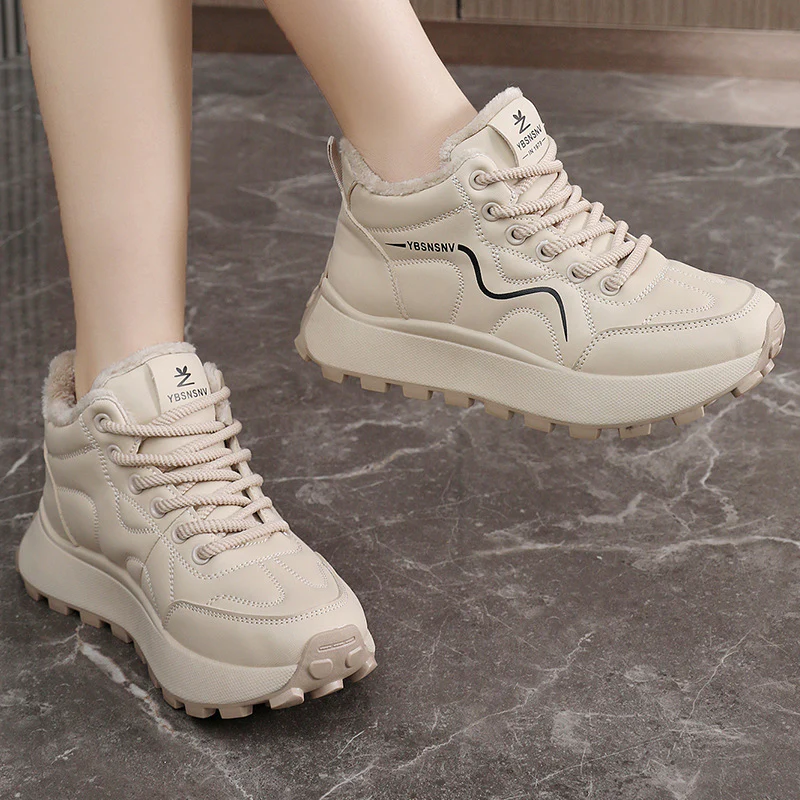 Damen hochgeschnittene Sneakers mit warmem Innenfutter und rutschfester Sohle Heidi Mode - Image 4