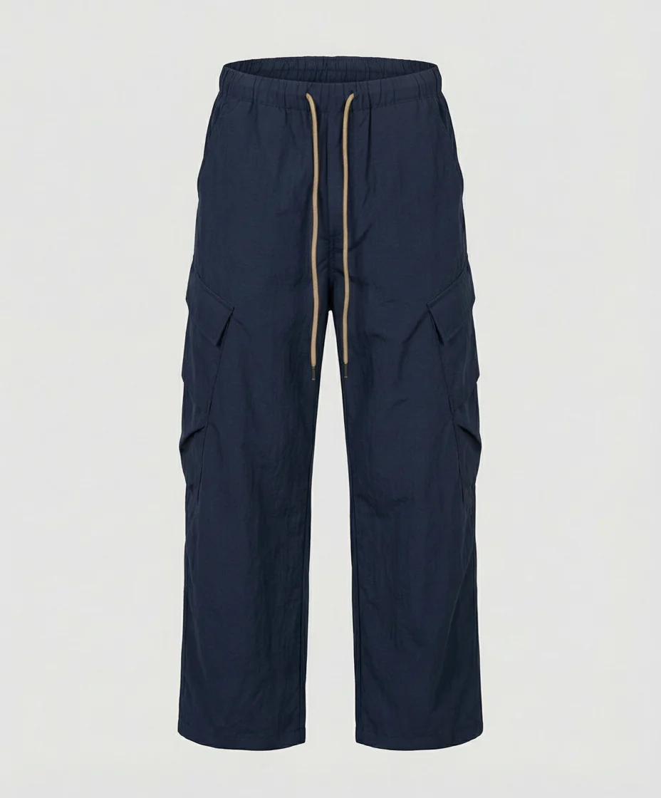 Damen nan hochgeschnittene weite Freizeit-Hose im Utility-Look mit großen Klappentaschen und Kordelzugbund Heidi-Mode - Image 5