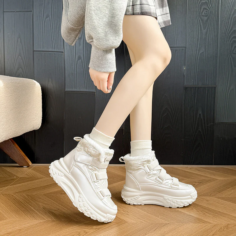 Damen hochgeschnittene Winter Sneakers mit kuscheligem Innenfutter und rutschfester Sohle Heidi Mode - Image 3