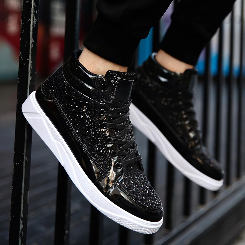 Damen Hochglänzende Sneaker mit glitzerndem Obermaterial und rutschfester Sohle Heidi Mode - Image 6