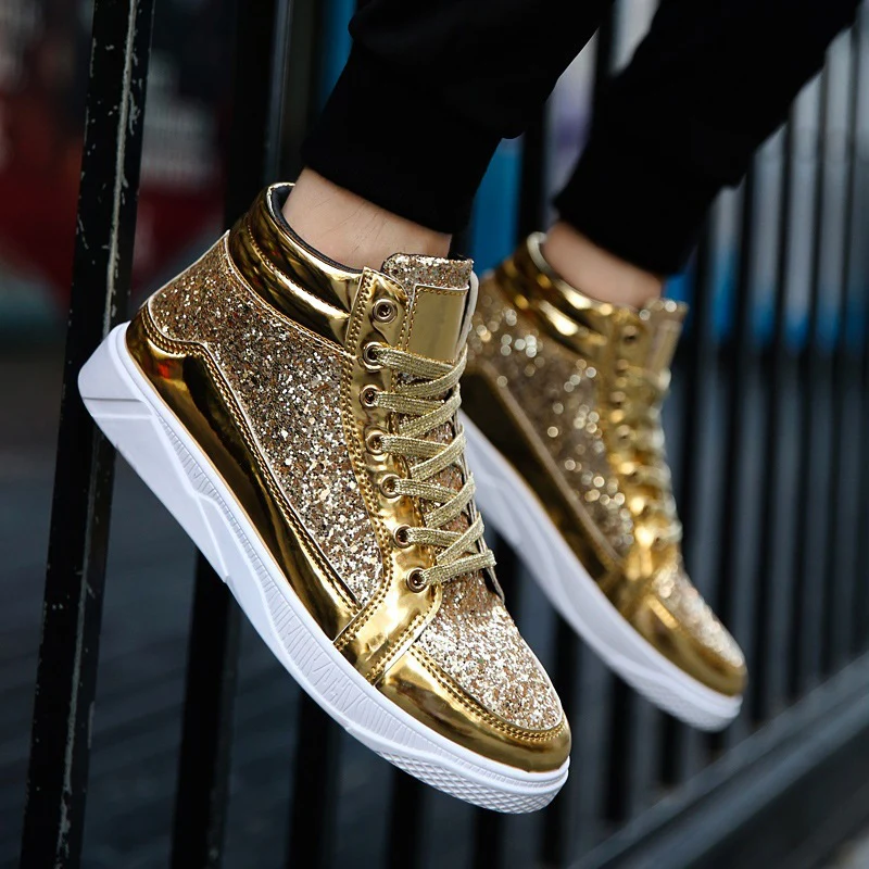Damen Hochglänzende Sneaker mit glitzerndem Obermaterial und rutschfester Sohle Heidi Mode - Image 8