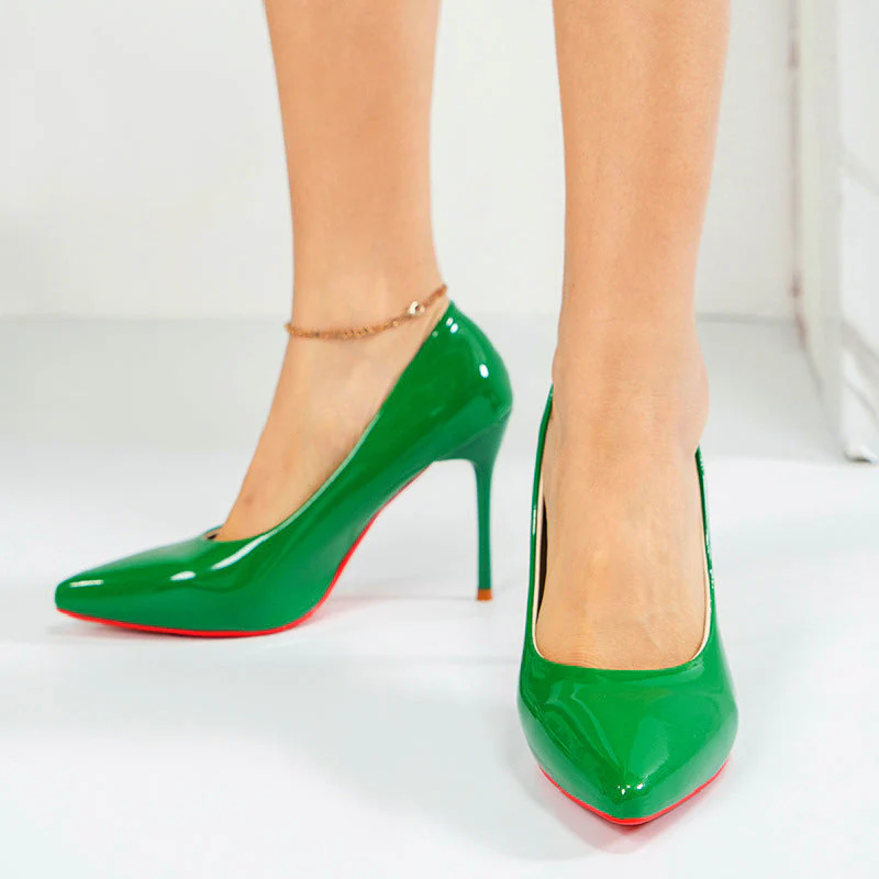 Damen Hochhackige Pumps mit Glänzendem Lackfinish und Eleganter Silhouette Heidi-Mode - Image 4