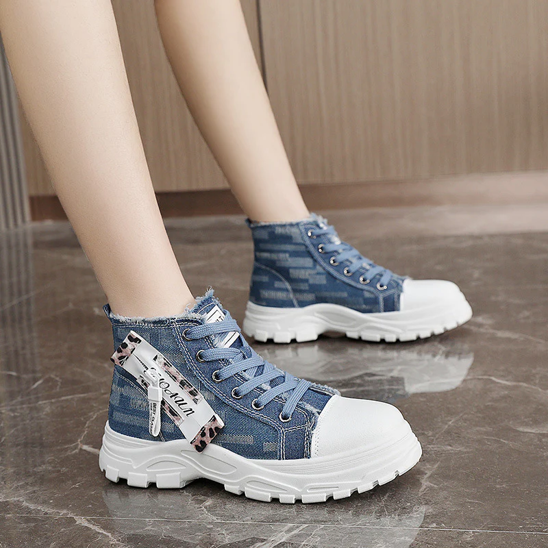 Damen hochschneider Sneakers mit trendiger Markenplakette und einzigartigem Design Heidi Mode - Image 4