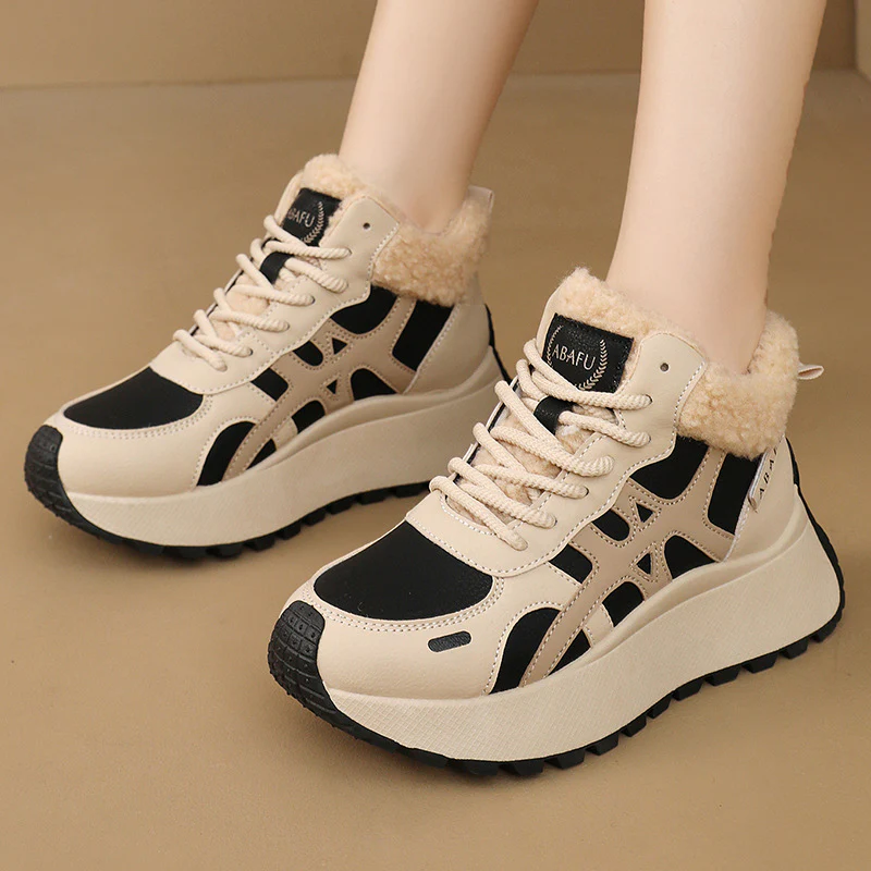 Damen Hochschnitt Sneakers mit warmem Fleece-Innenfutter und rutschfester Laufsohle Heidi Mode - Image 3