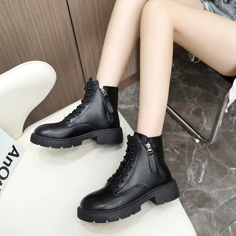 Damen hochwertige Lederstiefeletten mit seitlichem Reißverschluss Heidi Mode - Image 3