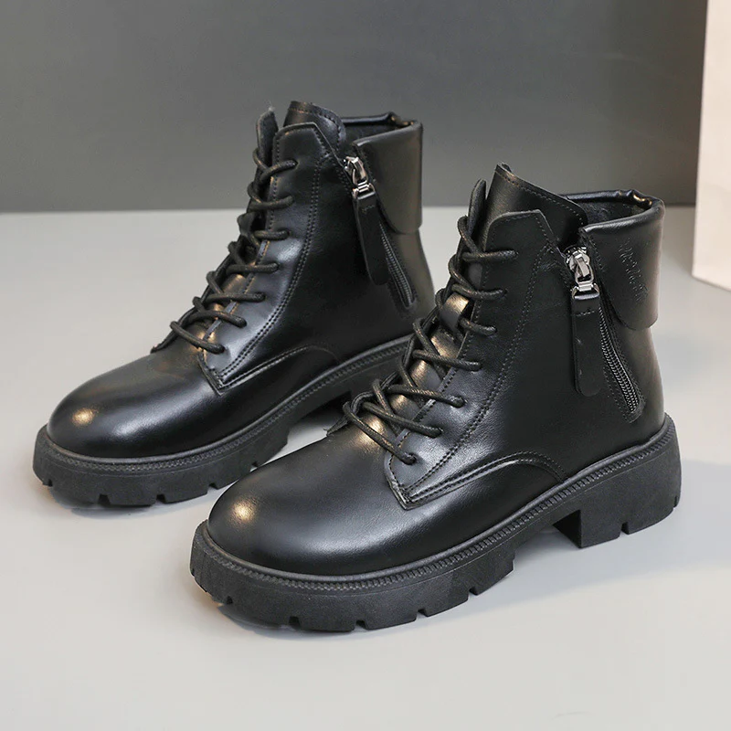 Damen hochwertige Lederstiefeletten mit seitlichem Reißverschluss Heidi Mode - Image 6