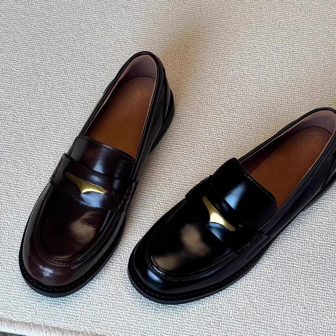 Damen hochwertige Mokassins mit elegantem Goldakzent und komfortablem Fußbett Heidi Mode - Image 2