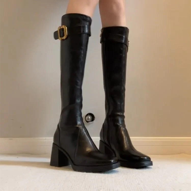 Damen Hochwertige Stiefel mit modernem Knöchelriemen von Heidi Mode - Image 2
