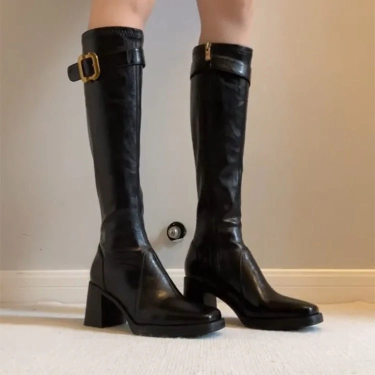 Damen Hochwertige Stiefel mit modernem Knöchelriemen von Heidi Mode - Image 4