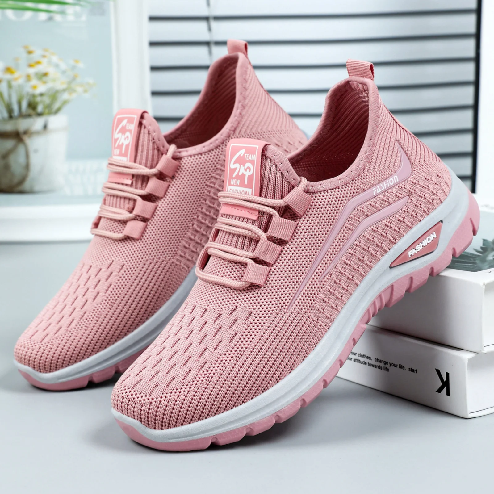 Damen Hochwertige und atmungsaktive Sportschuhe mit elastischem Einschlupf Heidi Mode - Image 2