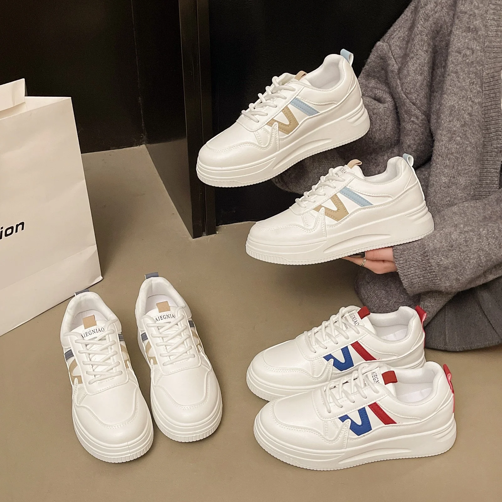 Damen Hohe Plattform-Sneaker mit orthopädischer Dämpfung und stylischem Design Heidi Mode - Image 4