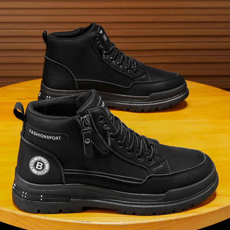 Damen Hohe Schnürstiefel mit praktischer Reißverschlussöffnung und robuster Profilsohle Heidi Mode - Image 3