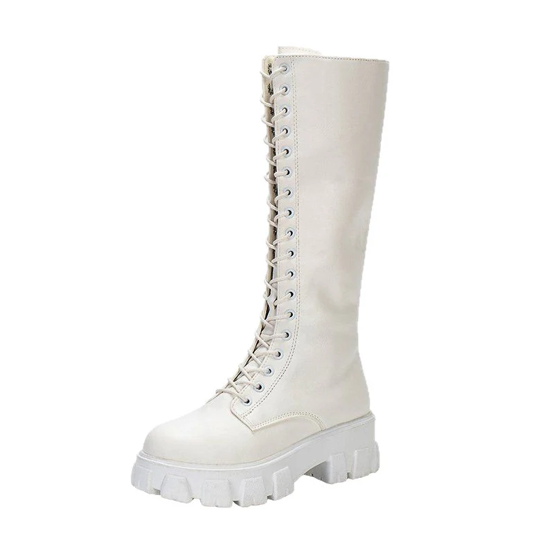 Damen Hohe Schnürstiefel mit robustem Profil und modischem Design Heidi Mode - Image 5