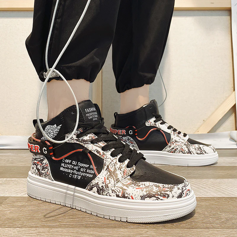 Damen Hohe Sneaker im urbanen Design mit auffälligem Print Heidi Mode - Image 4
