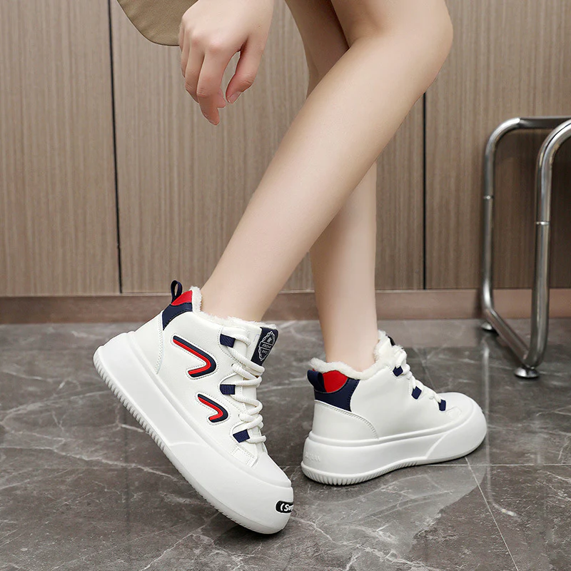 Damen hohe Sneaker mit flauschigem Innenfutter und modischem Design Heidi Mode - Image 4