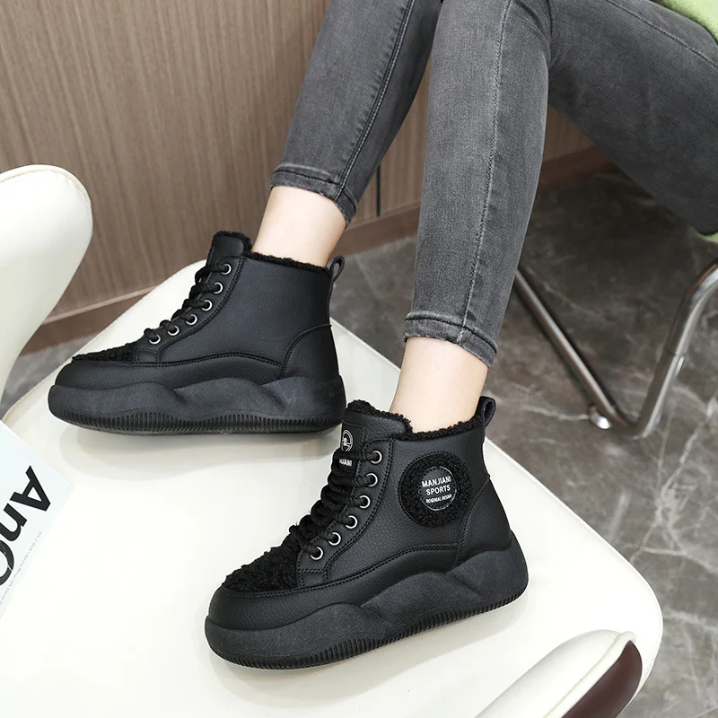 Damen hohe Sneaker mit flauschigem Innenfutter und robuster Sohle Heidi Mode - Image 3