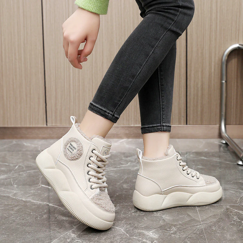 Damen hohe Sneaker mit flauschigem Innenfutter und robuster Sohle Heidi Mode - Image 4