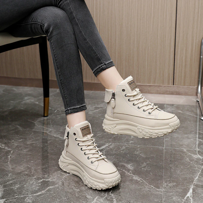 Damen Hohe Sneakers mit gepolstertem Innenfutter und strapazierfähigem Obermaterial Heidi Mode - Image 3