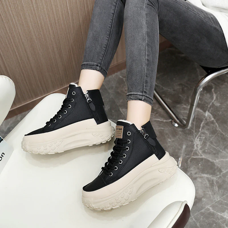 Damen Hohe Sneakers mit gepolstertem Innenfutter und strapazierfähigem Obermaterial Heidi Mode - Image 4