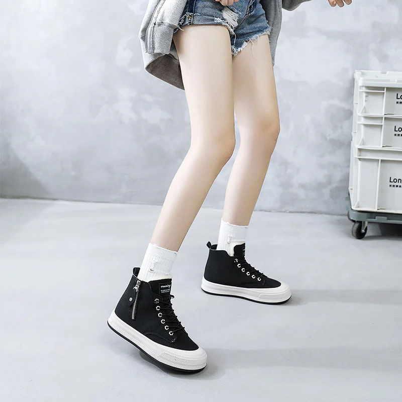 Damen Hohe Sneakers mit kuscheligem Innenfutter und robustem Zipper Heidi Mode - Image 2