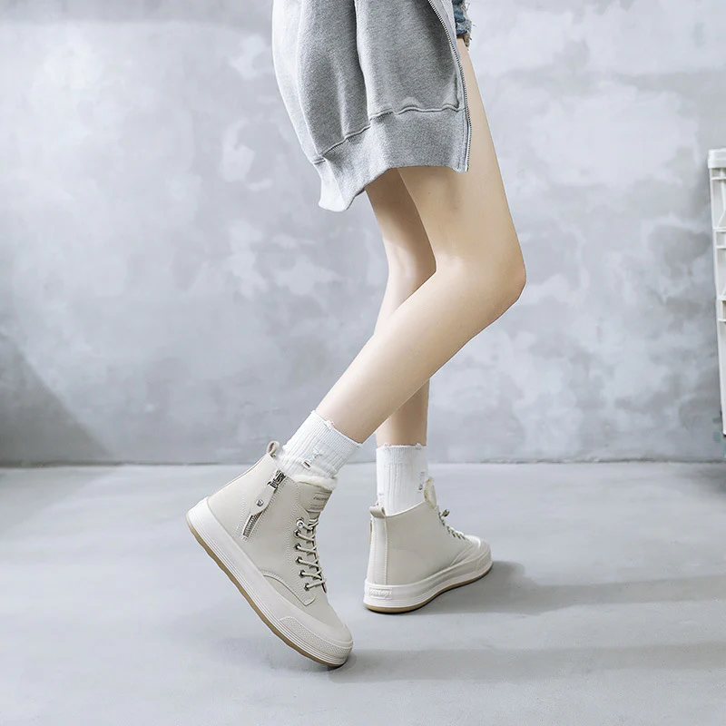 Damen Hohe Sneakers mit kuscheligem Innenfutter und robustem Zipper Heidi Mode - Image 3