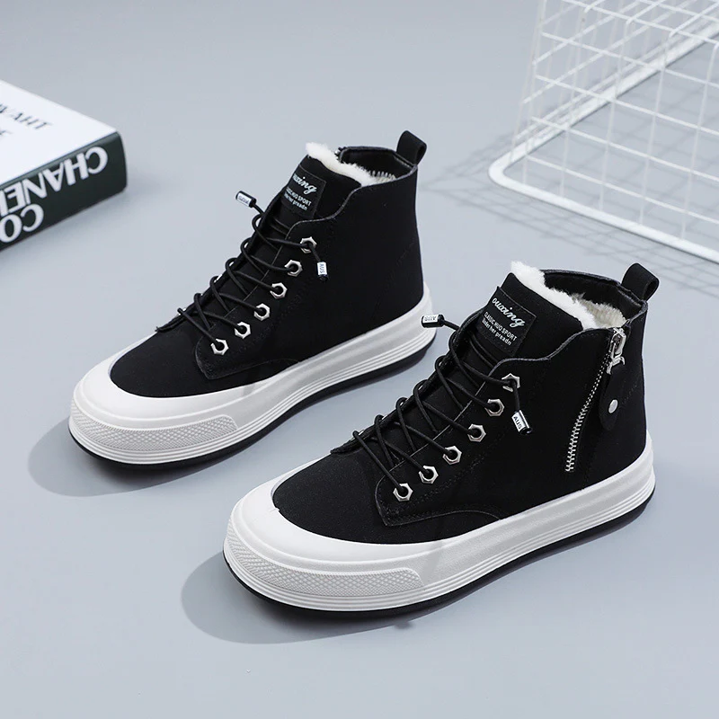 Damen Hohe Sneakers mit kuscheligem Innenfutter und robustem Zipper Heidi Mode - Image 5