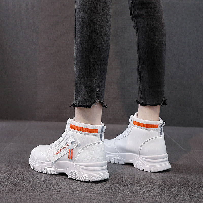 Damen Hohe Sneakers mit modischem Reißverschluss und atmungsaktivem Innenfutter Heidi Mode - Image 4
