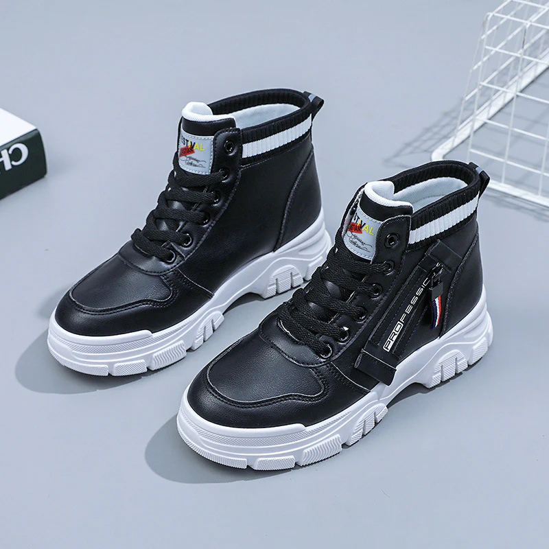Damen Hohe Sneakers mit modischem Reißverschluss und atmungsaktivem Innenfutter Heidi Mode - Image 8