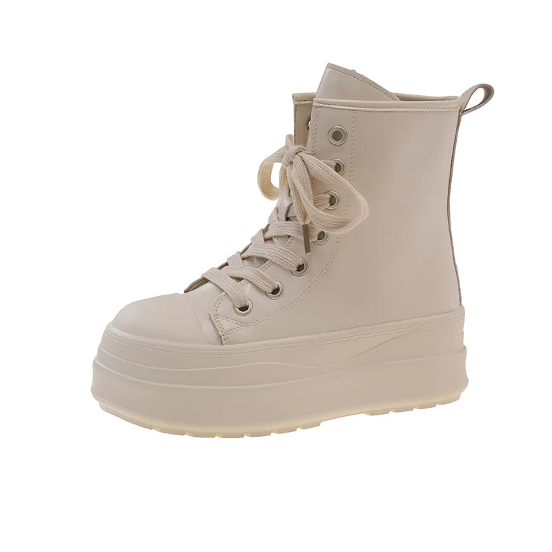 Damen hohe Sneakers mit Plateau-Sohle und elegantem Schnürsystem Heidi Mode - Image 6