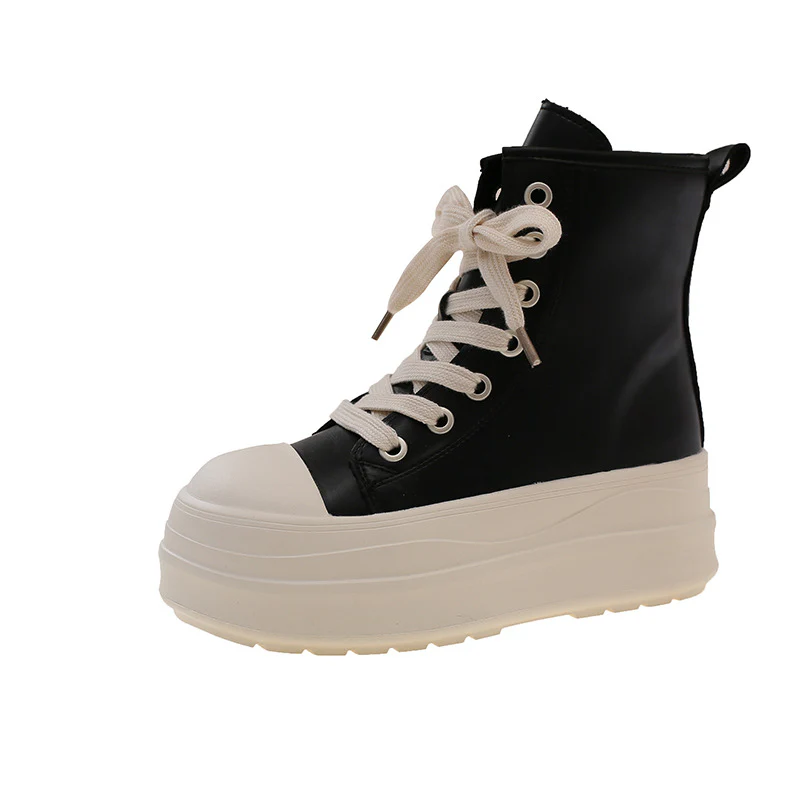 Damen hohe Sneakers mit Plateau-Sohle und elegantem Schnürsystem Heidi Mode - Image 7