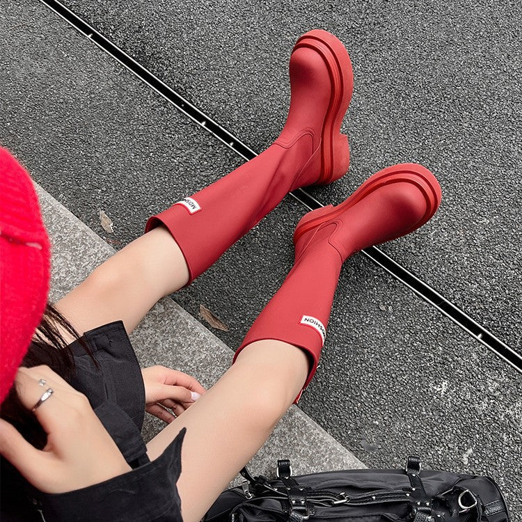 Damen Hohe Stiefel mit modischer Schnalle und komfortablem Plateau Heidi Mode - Image 3